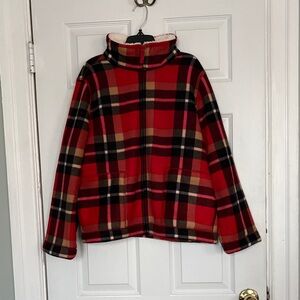 NWOT Red Plaid Fleece Jacket